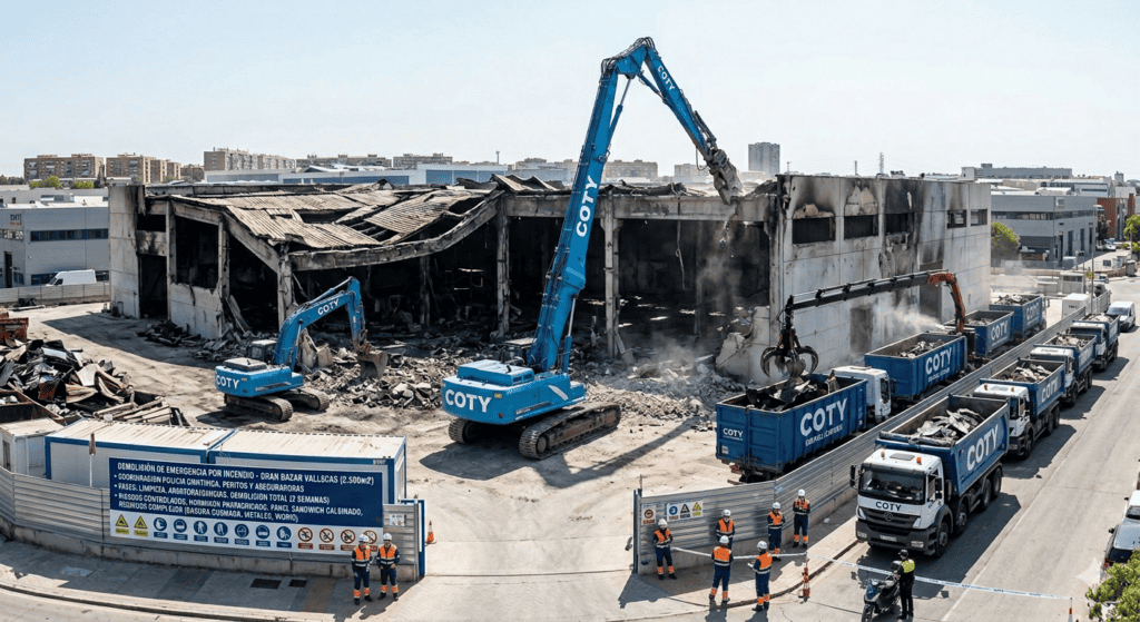 Demolición de nave industrial en Vallecas: Siniestros y Emergencias